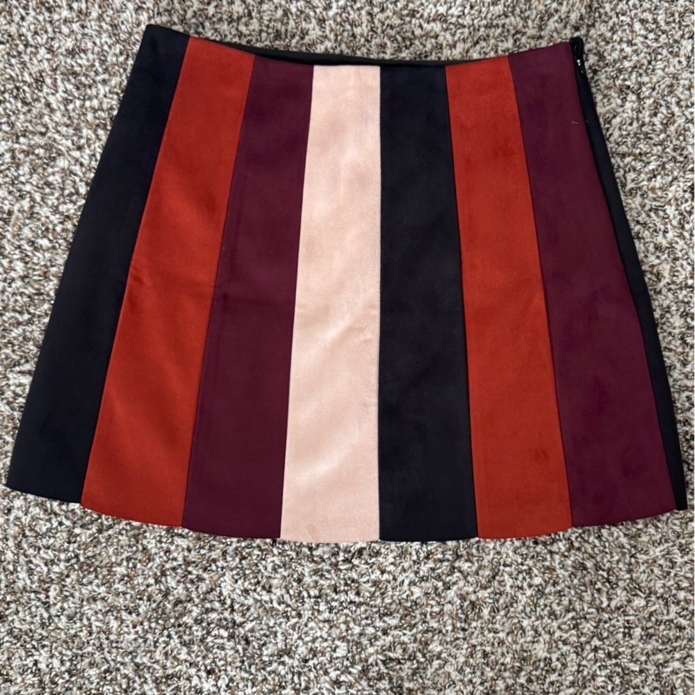 Forever 21 Faux Suede Colorblock Mini Skirt – Boho Patchwork – Size Small